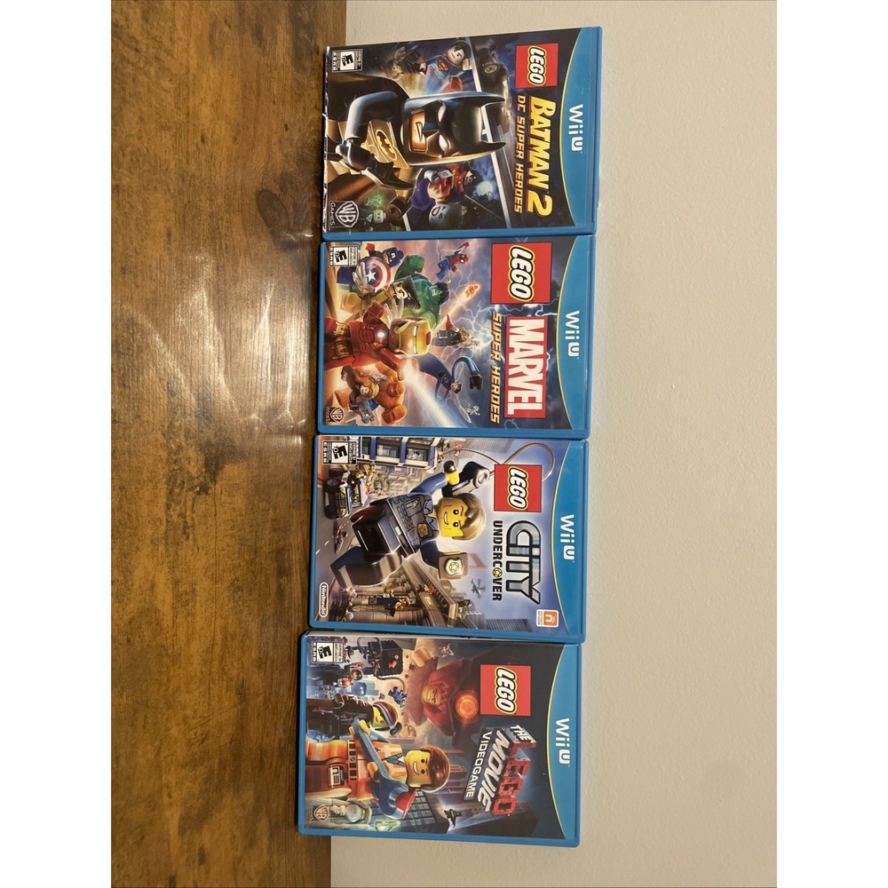 Wii U Lego Lot X 4 Tested Working - Marvel Superheroes City  Lego Movie Batman 2